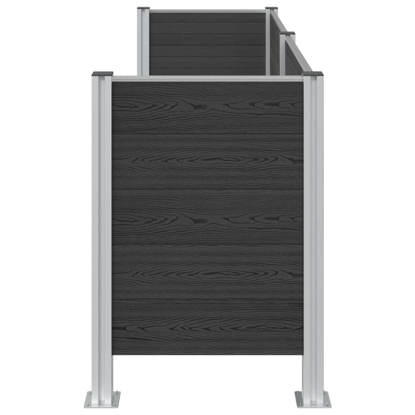 vidaXL Φράχτης Σκουπιδιών Γκρι 237 x 85 x 115 εκ Αλουμίνιο και WPC
