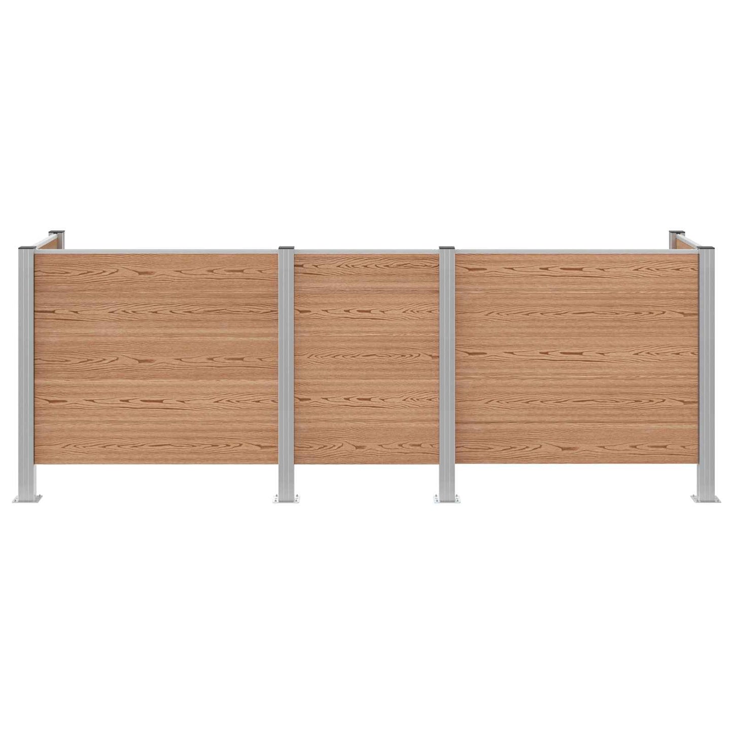vidaXL Φράχτης Σκουπιδιών Καφέ 315 x 85 x 115 εκ Αλουμίνιο και WPC
