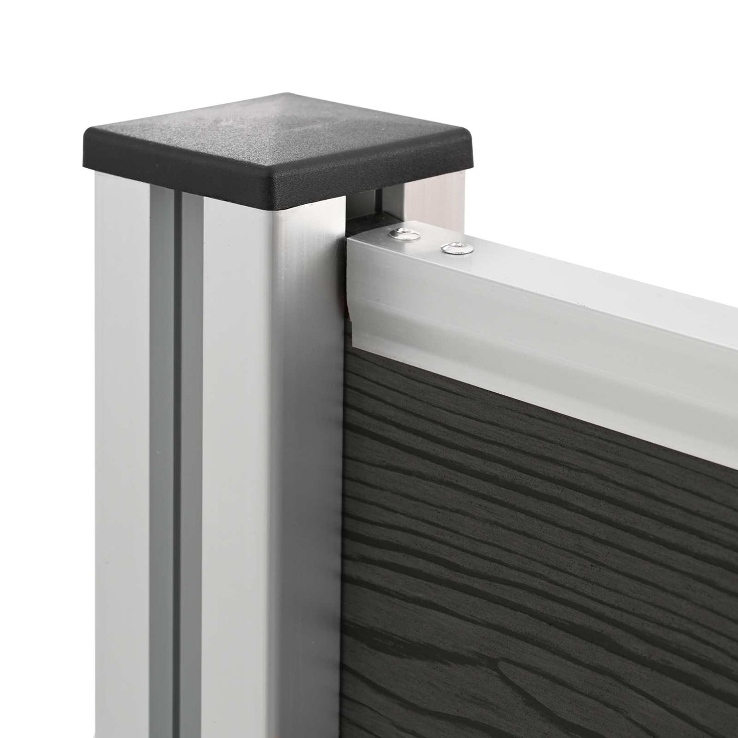vidaXL Φράχτης Σκουπιδιών Γκρι 315 x 85 x 115 εκ Αλουμίνιο και WPC