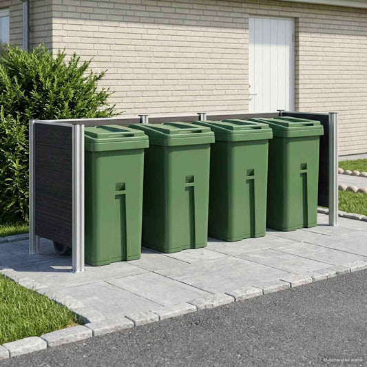 vidaXL Φράχτης Σκουπιδιών Γκρι 315 x 85 x 115 εκ Αλουμίνιο και WPC