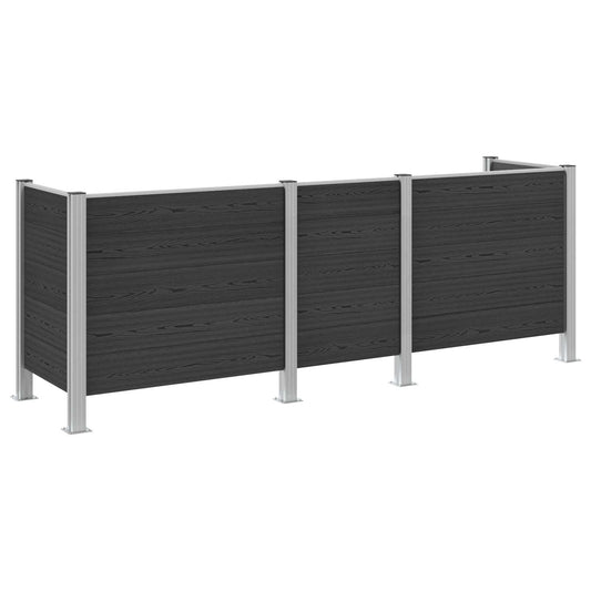 vidaXL Φράχτης Σκουπιδιών Γκρι 315 x 85 x 115 εκ Αλουμίνιο και WPC