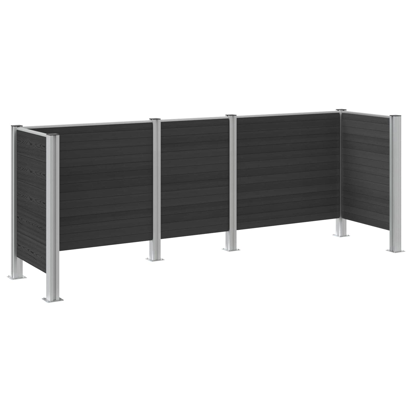 vidaXL Φράχτης Σκουπιδιών Γκρι 315 x 85 x 115 εκ Αλουμίνιο και WPC