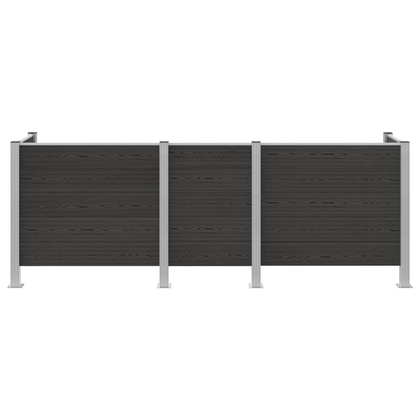 vidaXL Φράχτης Σκουπιδιών Γκρι 315 x 85 x 115 εκ Αλουμίνιο και WPC