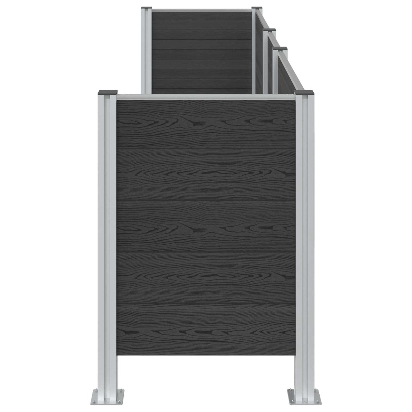 vidaXL Φράχτης Σκουπιδιών Γκρι 315 x 85 x 115 εκ Αλουμίνιο και WPC