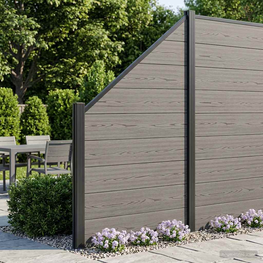 vidaXL Σετ Φράχτη 95 x 180 εκ. WPC και Αλουμίνιο Γκρι