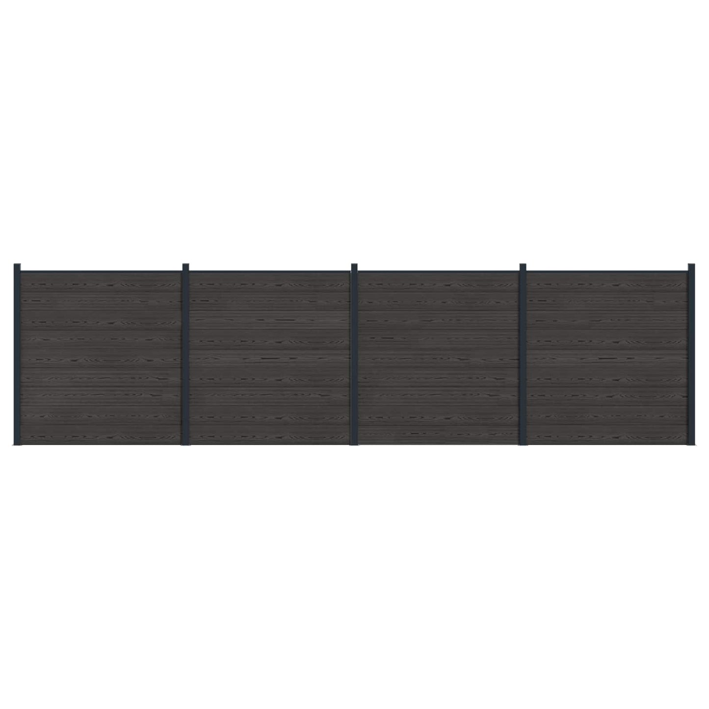 vidaXL Σετ Φράχτη 4 τμχ. 699 x 186 cm WPC και Αλουμίνιο Μαύρο