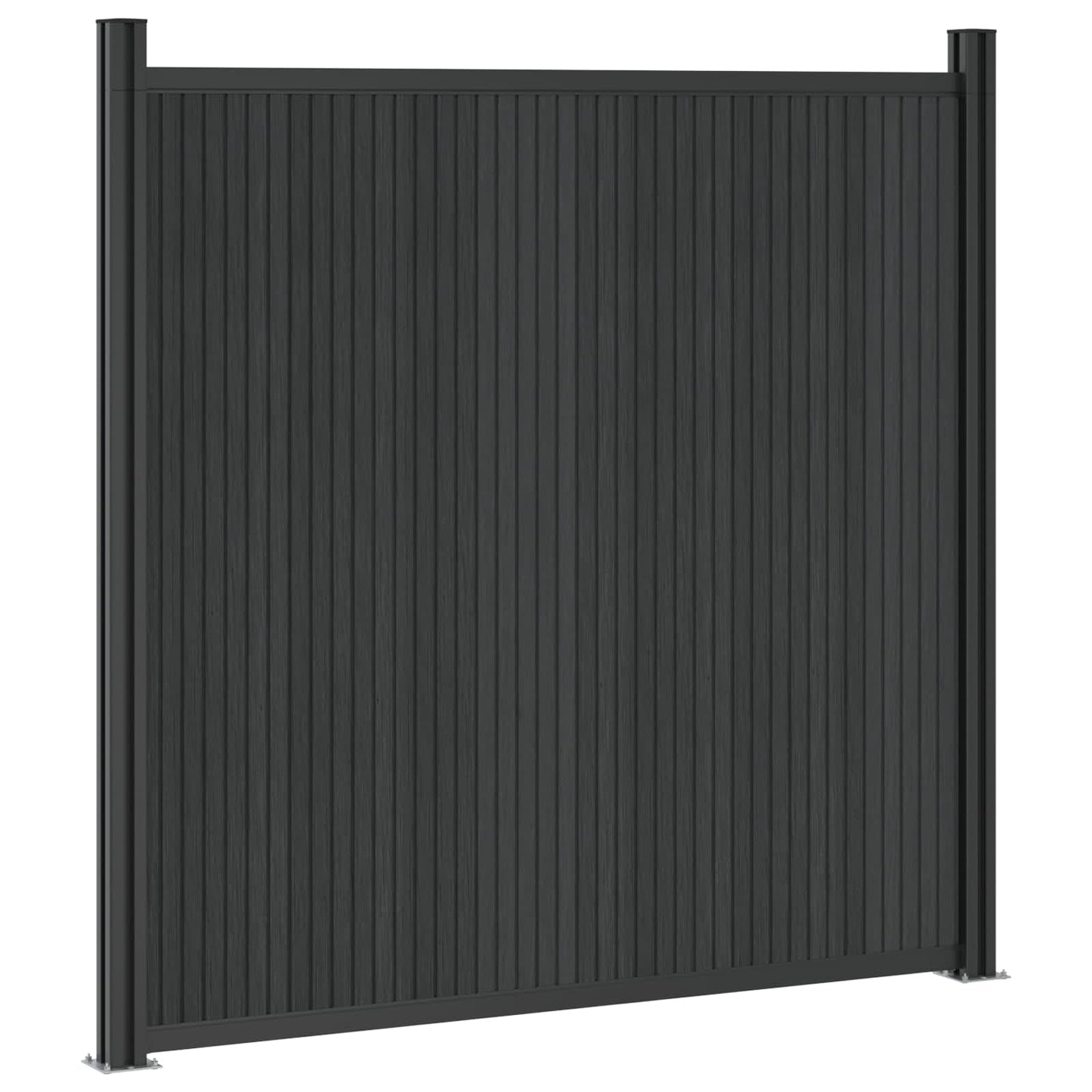 vidaXL Πάνελ Φράχτη 3 τμχ. 530 x 186,5 εκ. WPC και Αλουμίνιο Μαύρο
