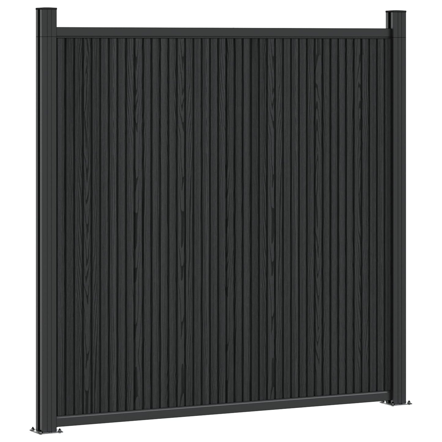 vidaXL Πάνελ Φράχτη 5 τμχ. 880 x 186,5 εκ. WPC και Αλουμίνιο Μαύρο
