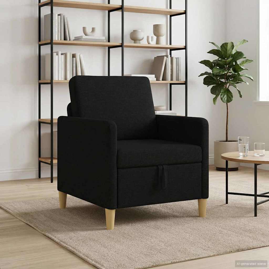 vidaXL Καναπές με Αποθήκευση Μαύρο 72 x 78 x 87 εκ. Πολυεστέρας