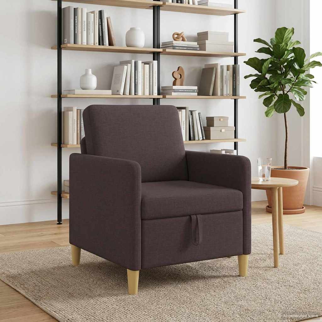 vidaXL Καναπές με Αποθήκευση Σκούρο Καφέ 72 x 78 x 87 εκ. Πολυεστέρας