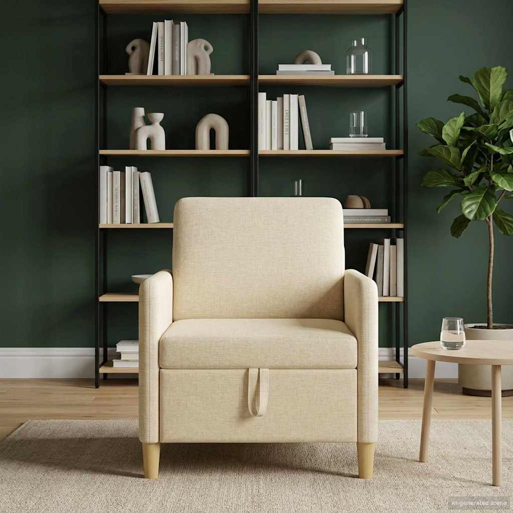 vidaXL Καναπές με Αποθήκευση Κρεμ 72 x 78 x 87 εκ. Πολυεστέρας