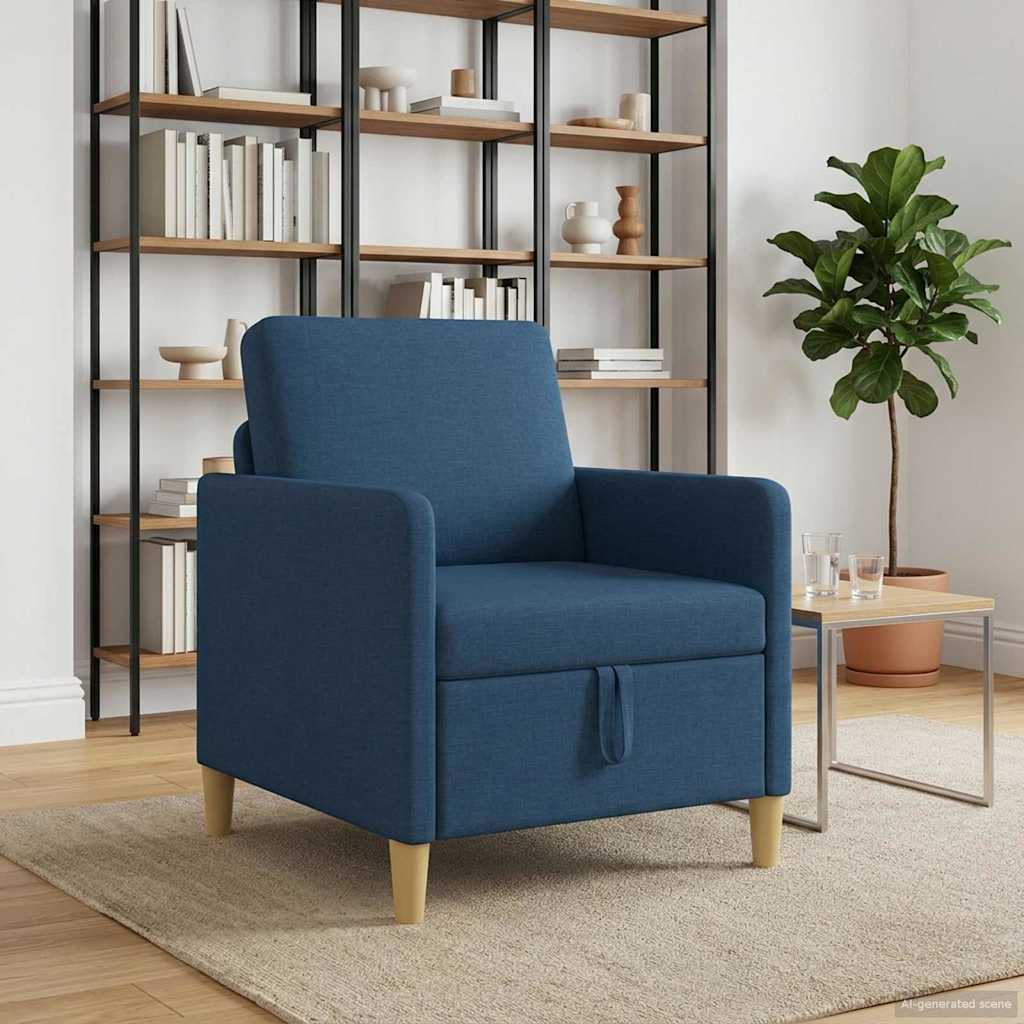 vidaXL Καναπές με Αποθήκευση Μπλε 72 x 78 x 87 εκ. Πολυεστέρας