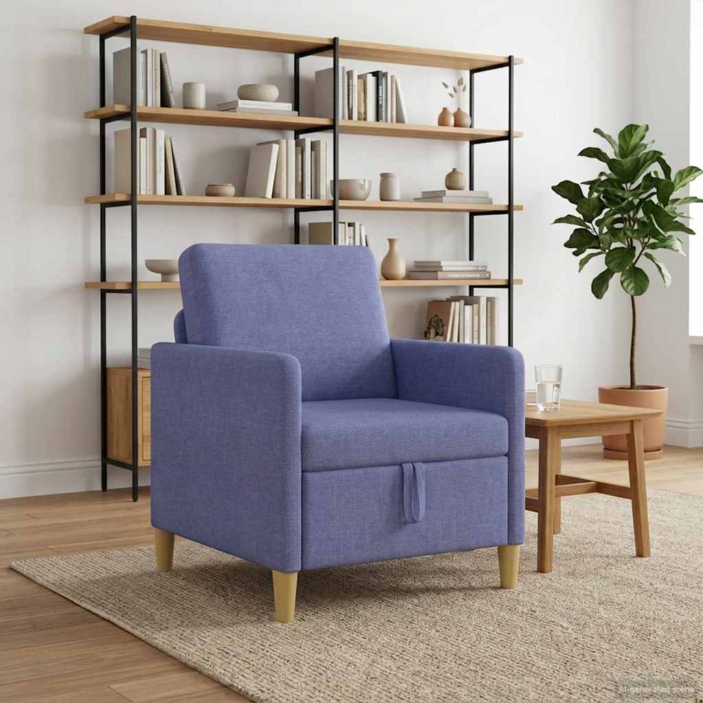 vidaXL Καναπές με Αποθήκευση Μπλε τζην 72 x 78 x 87 εκ. Πολυεστέρας