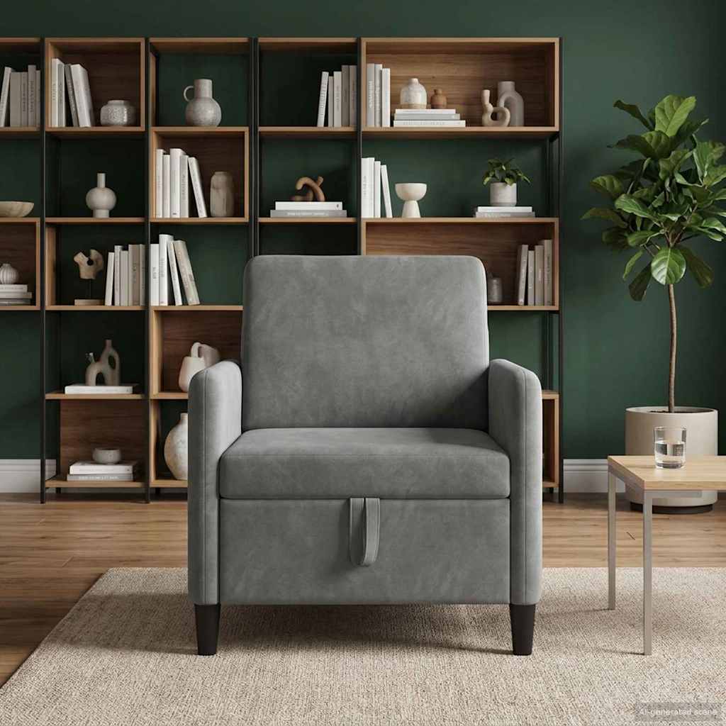 vidaXL Καναπές με Αποθήκευση Σκούρο Γκρι 72 x 78 x 87 εκ. Πολυεστέρας