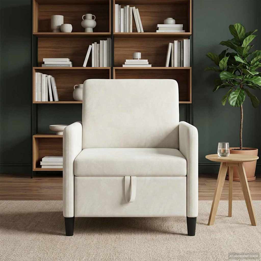 vidaXL Καναπές με Αποθήκευση Κρεμ 72 x 78 x 87 εκ. Πολυεστέρας