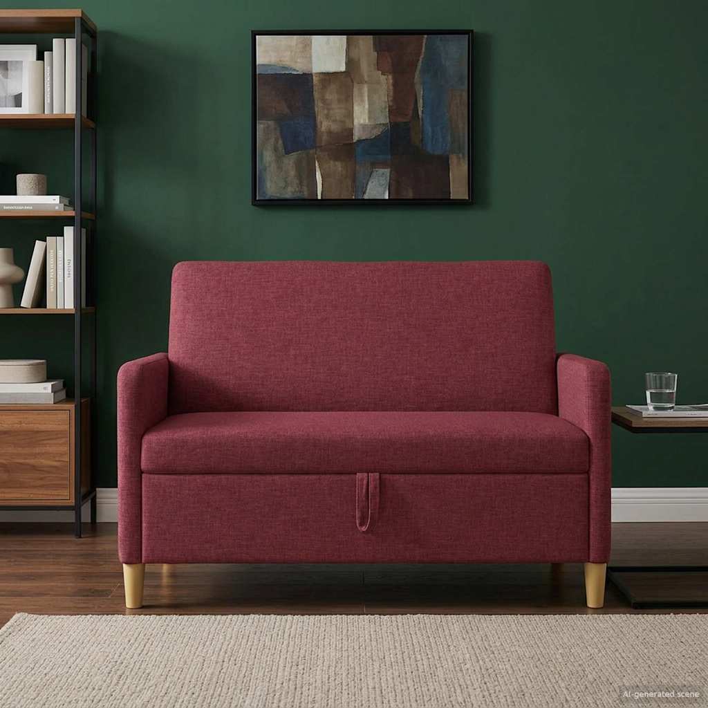 vidaXL Καναπές με Αποθήκευση Κόκκινο 122 x 78 x 87 εκ Πολυεστέρας