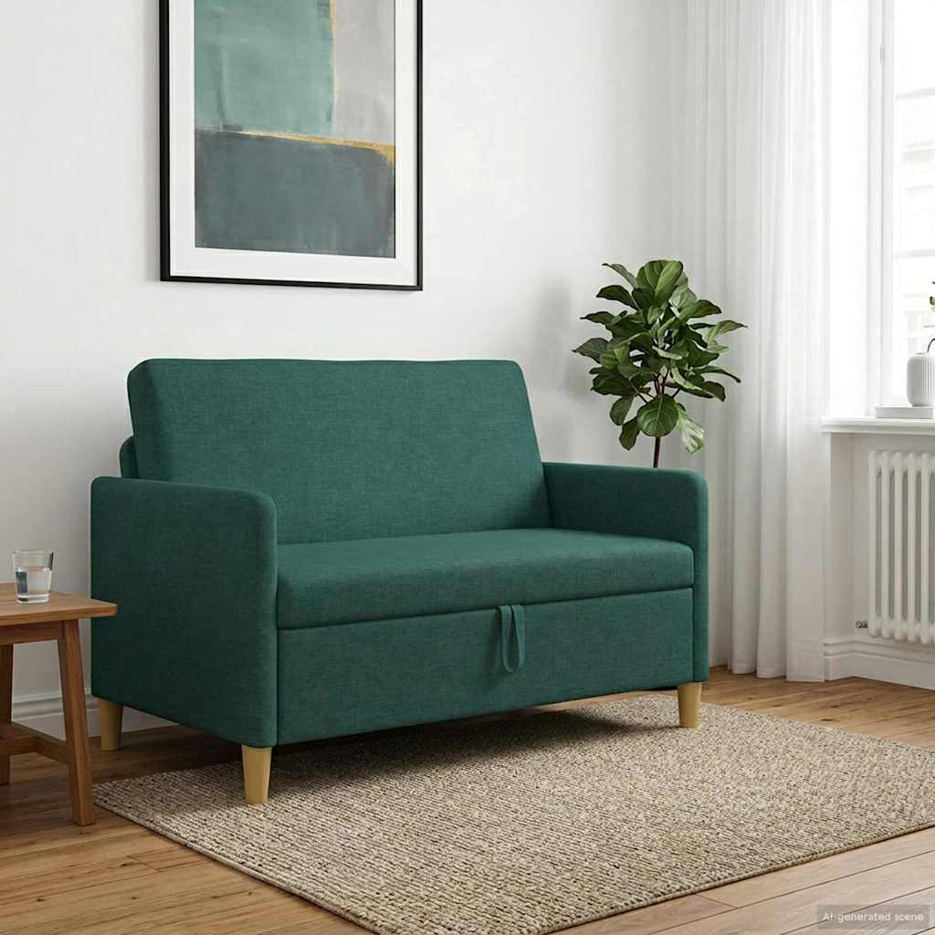 vidaXL Καναπές με Αποθήκευση Σκούρο Πράσινο 122 x 78 x 87 εκ