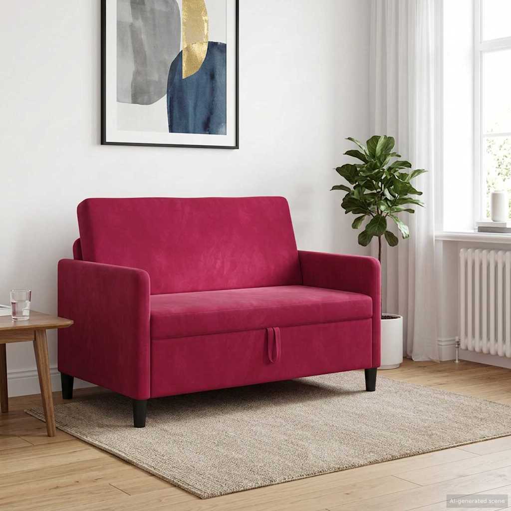 vidaXL Καναπές με Αποθήκευση Κόκκινο 122 x 78 x 87 εκ Πολυεστέρας