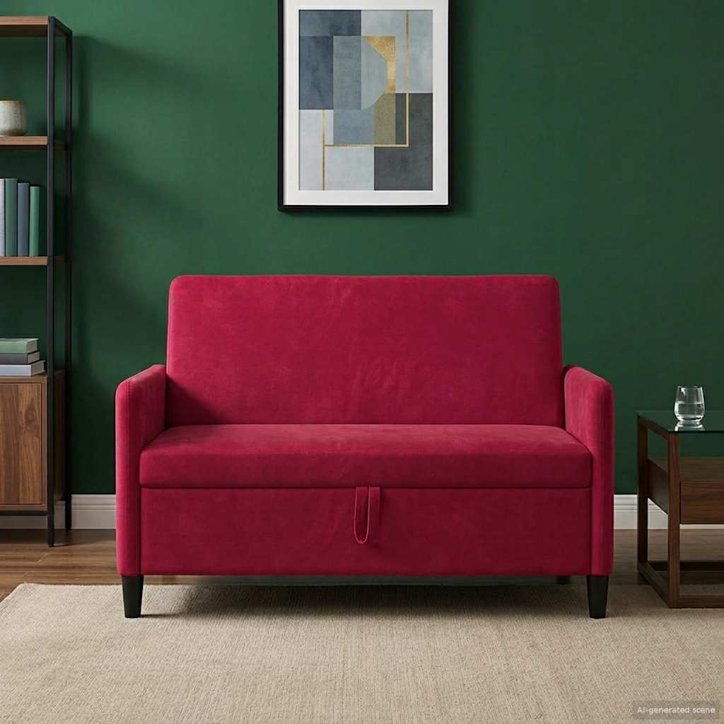 vidaXL Καναπές με Αποθήκευση Κόκκινο 122 x 78 x 87 εκ Πολυεστέρας