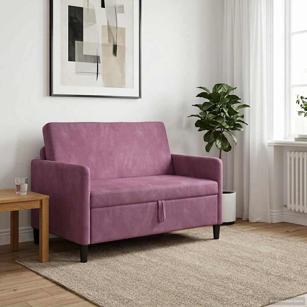 vidaXL Καναπές με Αποθήκευση Μοβ 122 x 78 x 87 εκ Πολυεστέρας