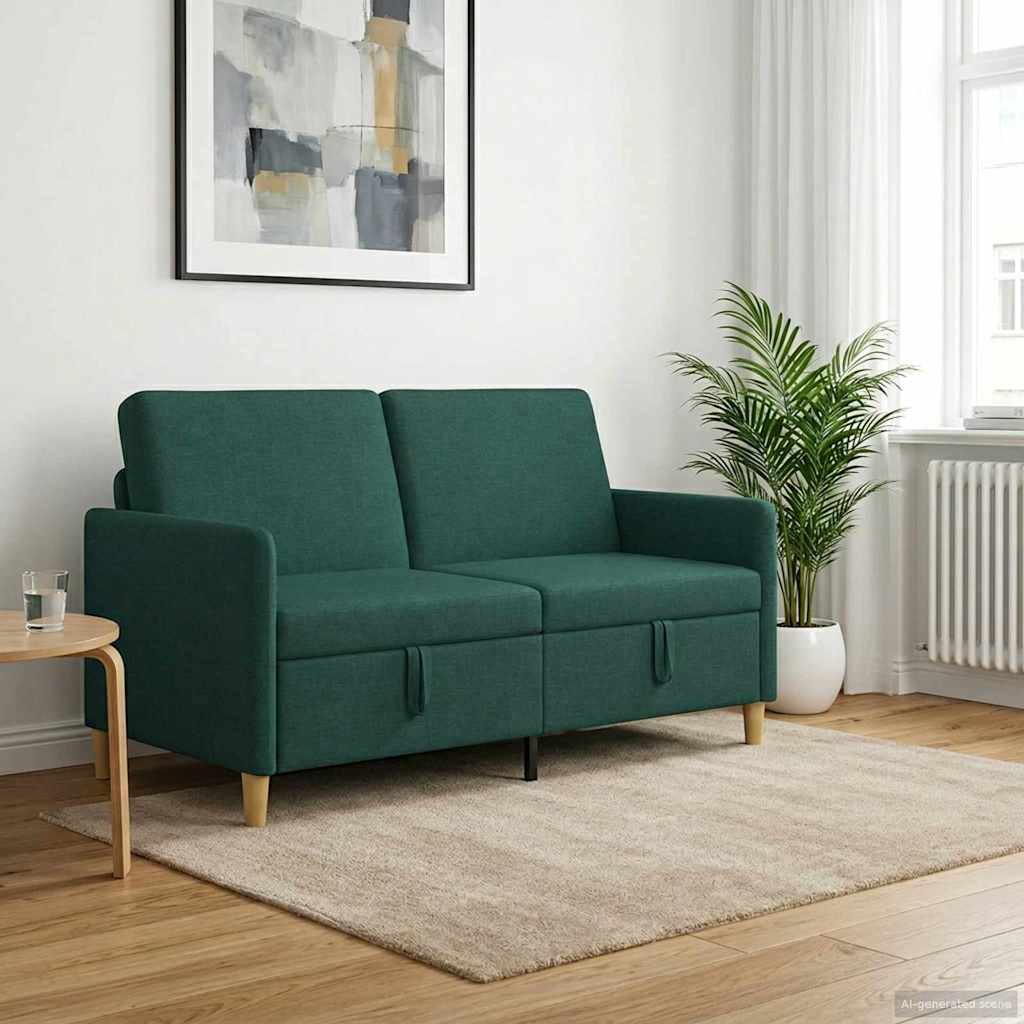 vidaXL Καναπές με Αποθήκευση Σκούρο Πράσινο 152 x 78 x 87 εκ
