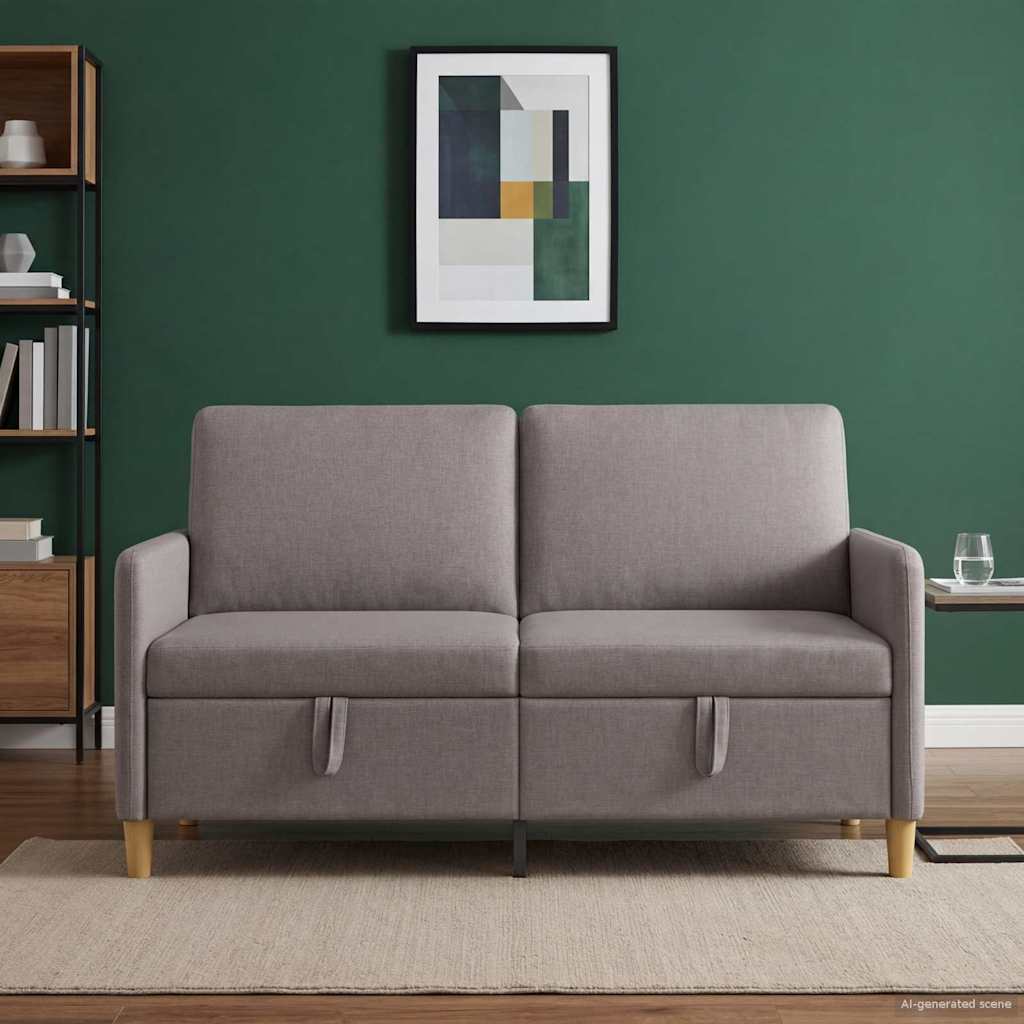vidaXL Καναπές με Αποθήκευση Taupe 152 x 78 x 87 εκ Πολυεστέρας