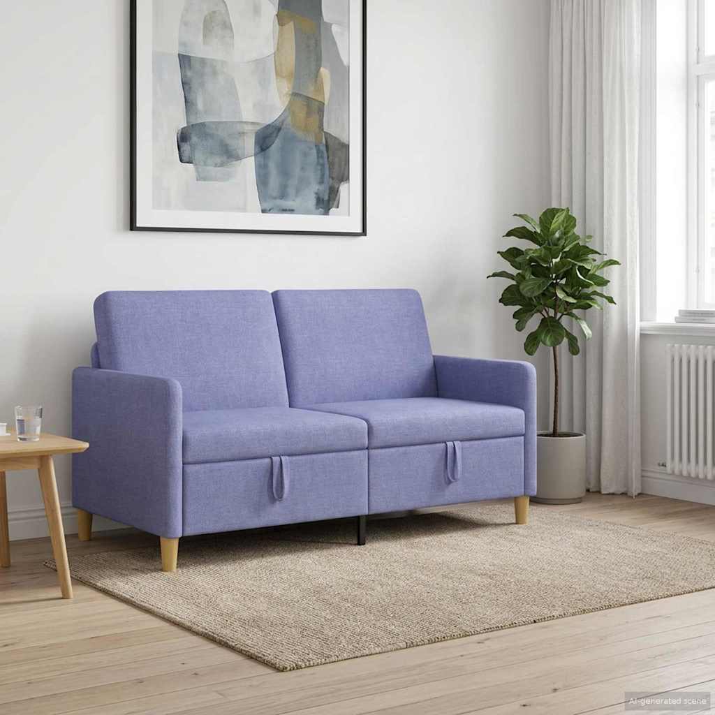 vidaXL Καναπές με Αποθήκευση Μπλε τζην 152 x 78 x 87 εκ Πολυεστέρας