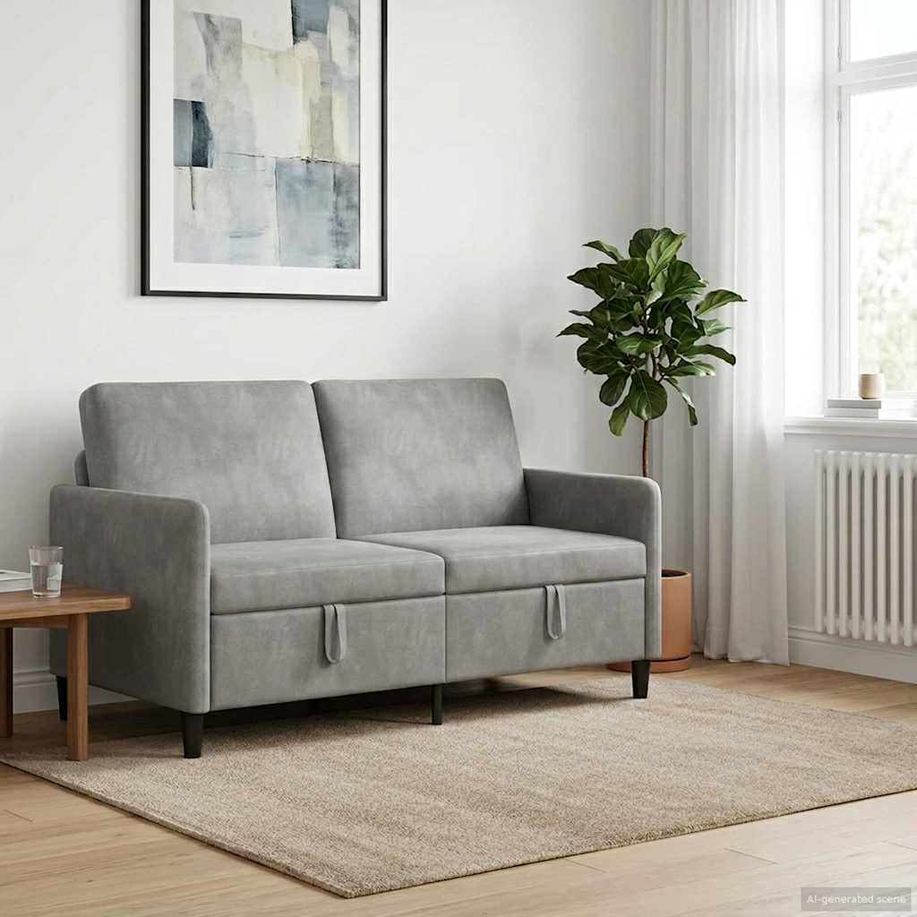 vidaXL Καναπές με Αποθήκευση Ανοιχτό γκρι 152 x 78 x 87 εκ Πολυεστέρας