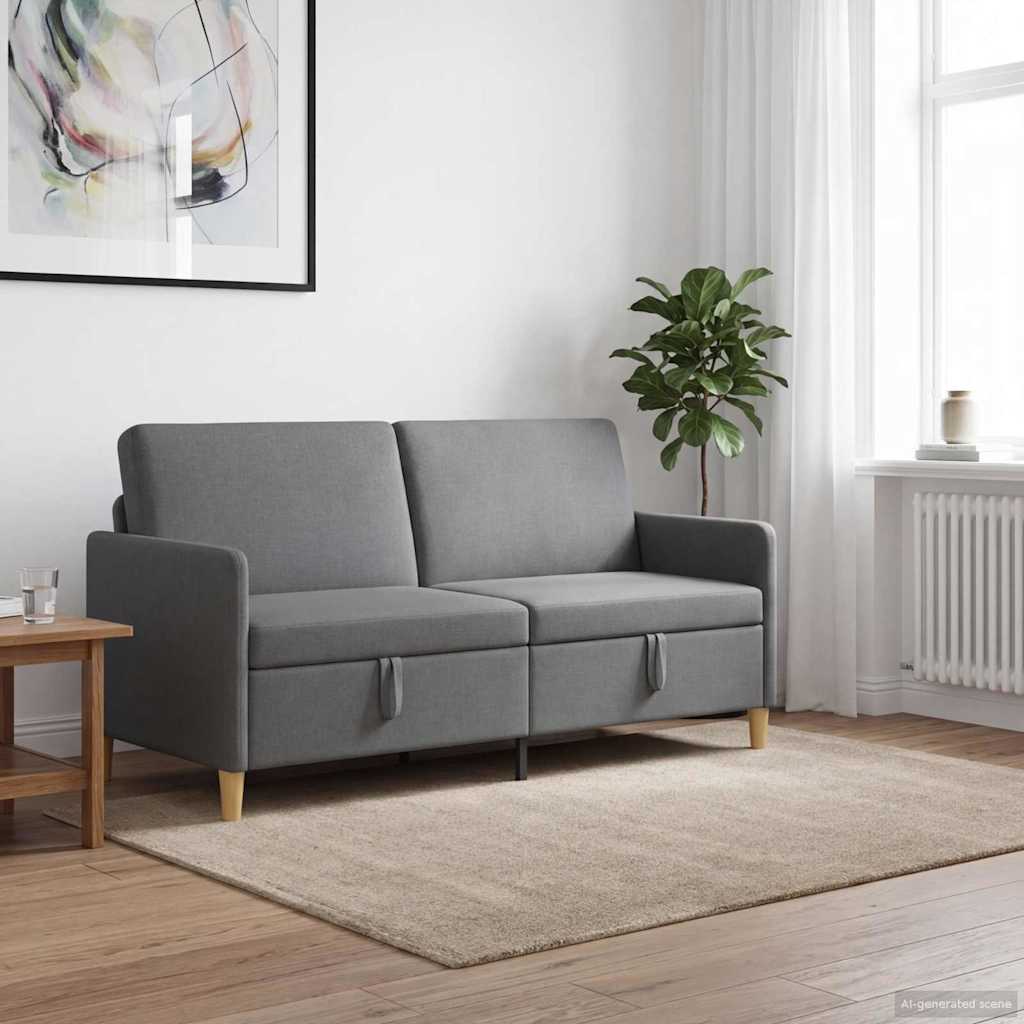 vidaXL Καναπές με Αποθήκευση Σκούρο Γκρι 172 x 78 x 87 εκ Πολυεστέρας