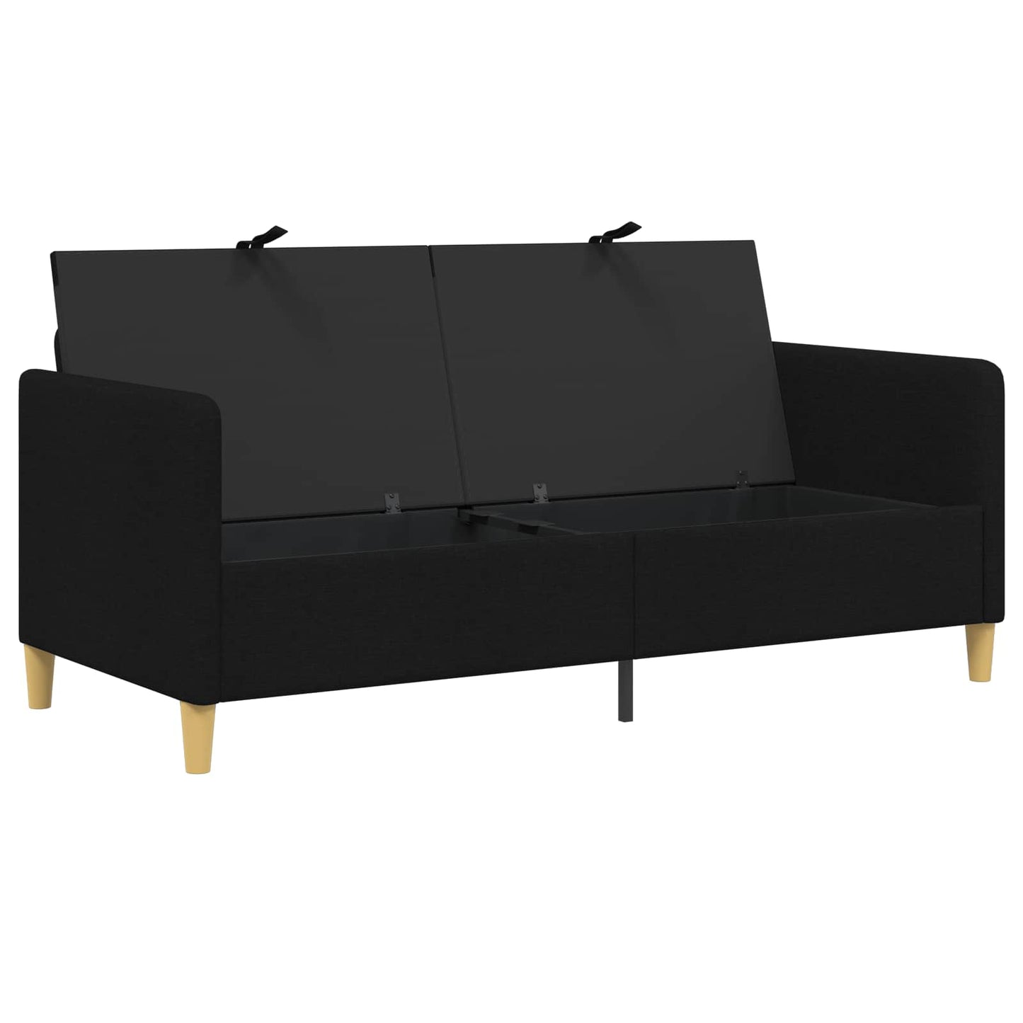 vidaXL Καναπές με Αποθήκευση Μαύρο 172 x 78 x 87 εκ Πολυεστέρας