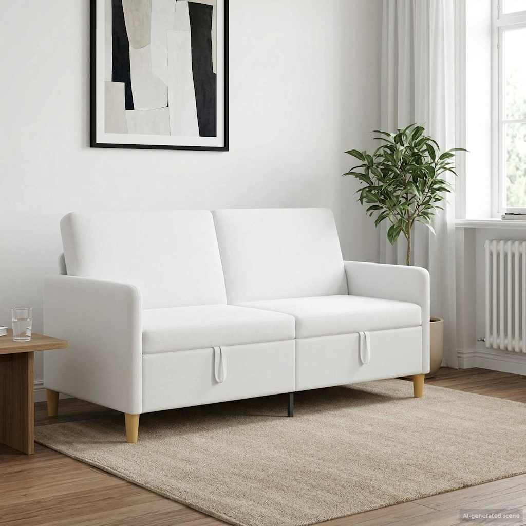 vidaXL Καναπές με Αποθήκευση Λευκό 172 x 78 x 87 εκ Πολυεστέρας