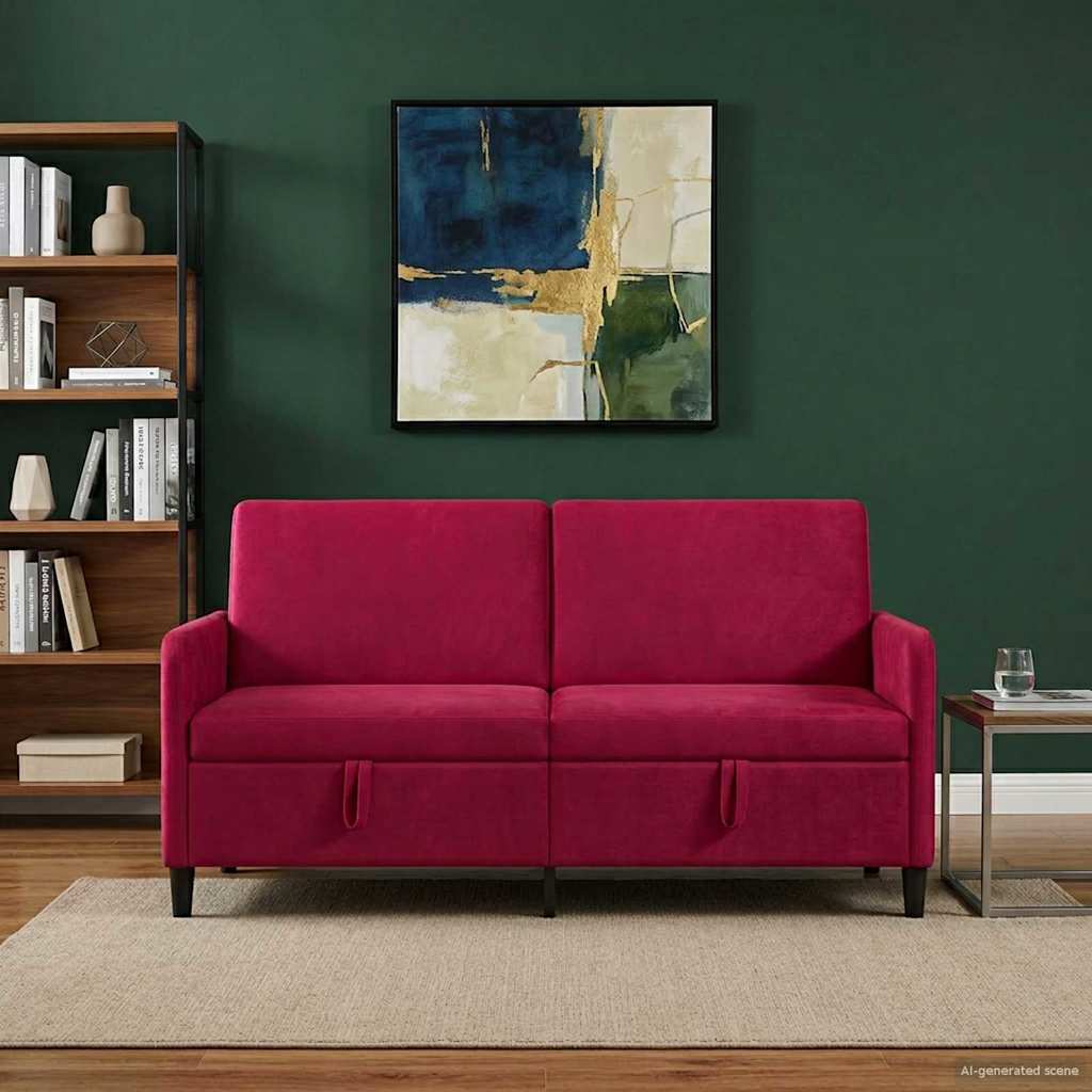 vidaXL Καναπές με Αποθήκευση Κόκκινο 172 x 78 x 87 εκ Πολυεστέρας