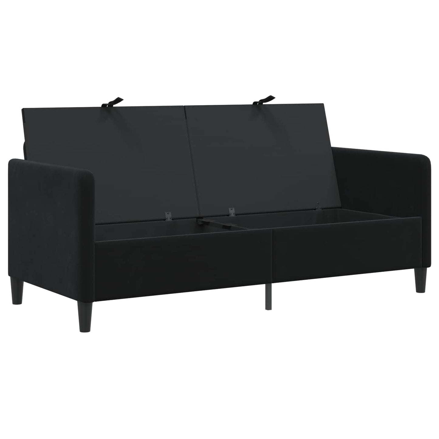 vidaXL Καναπές με Αποθήκευση Μαύρο 172 x 78 x 87 εκ Πολυεστέρας