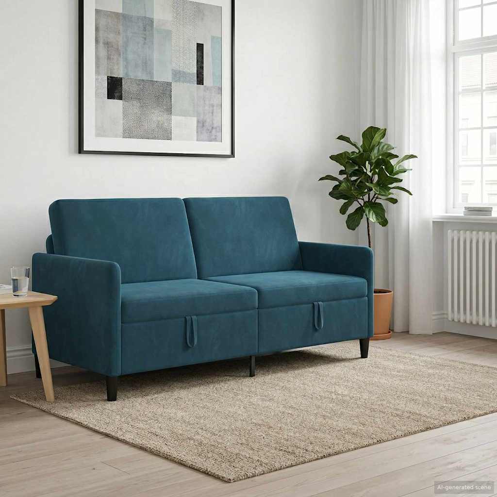 vidaXL Καναπές με Αποθήκευση Μπλε 172 x 78 x 87 εκ Πολυεστέρας