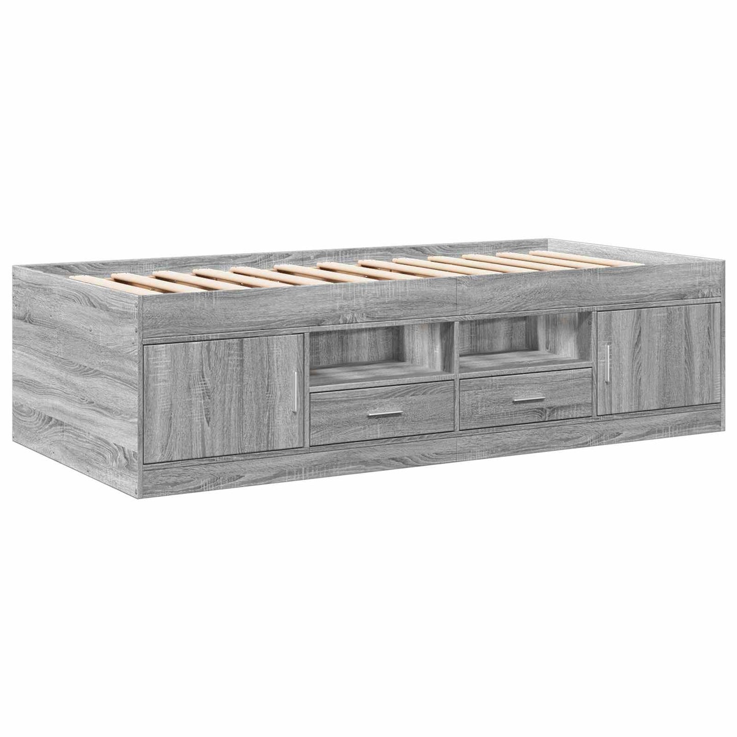 vidaXL Σκελετός κρεβατιού με αποθήκευση Γκρι Sonoma 80 x 200 cm