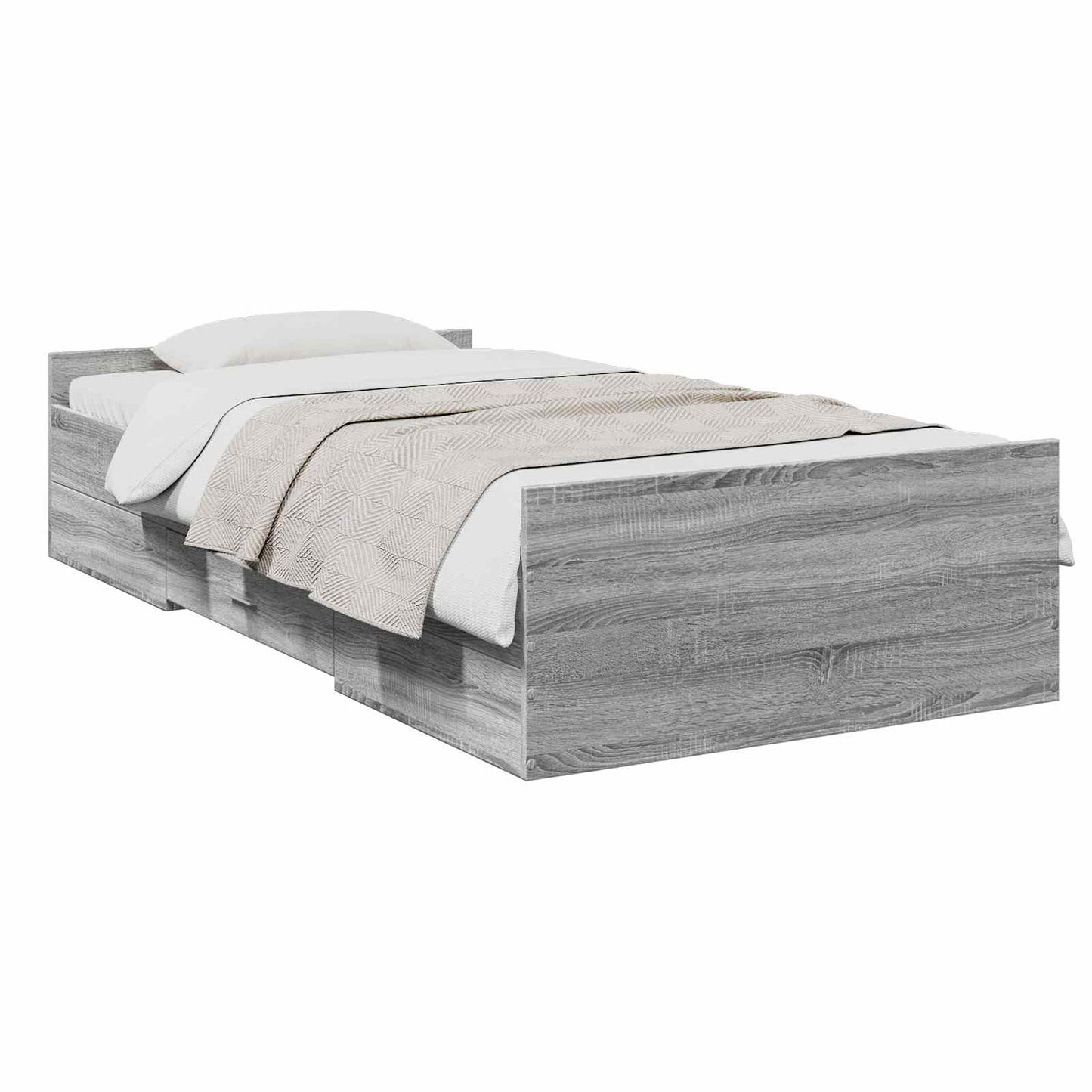 vidaXL Σκελετός κρεβατιού με αποθήκευση Γκρι Sonoma 80 x 200 cm