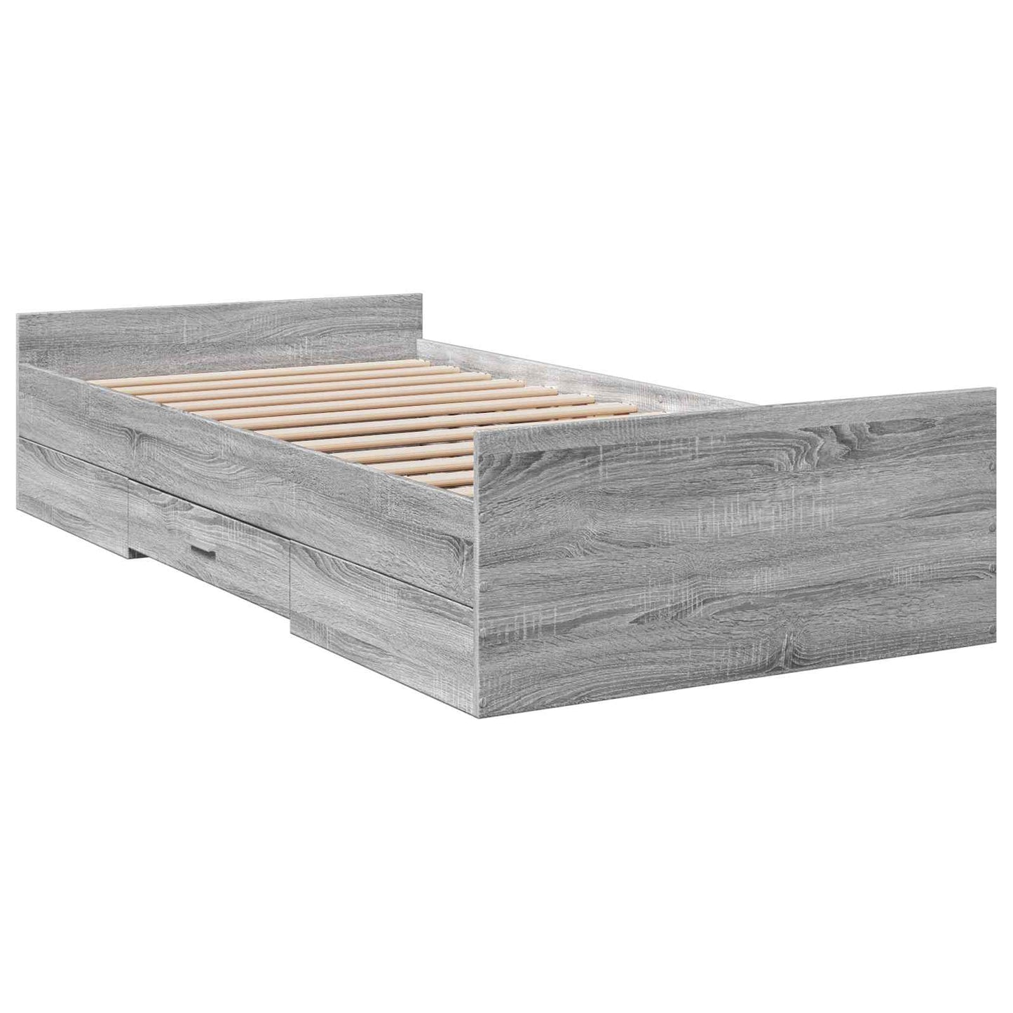 vidaXL Σκελετός κρεβατιού με αποθήκευση Γκρι Sonoma 80 x 200 cm