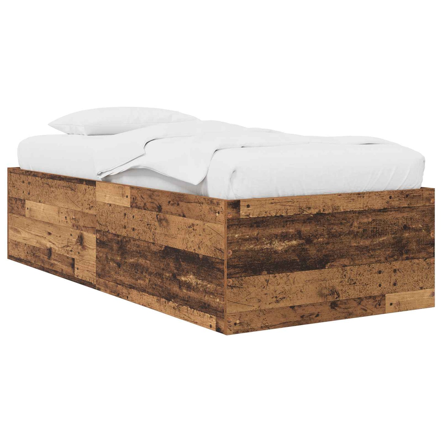 vidaXL Κρεβάτι δαπέδου Παλαιωμένο ξύλο 80 x 200 cm Επεξεργασμένο Ξύλο