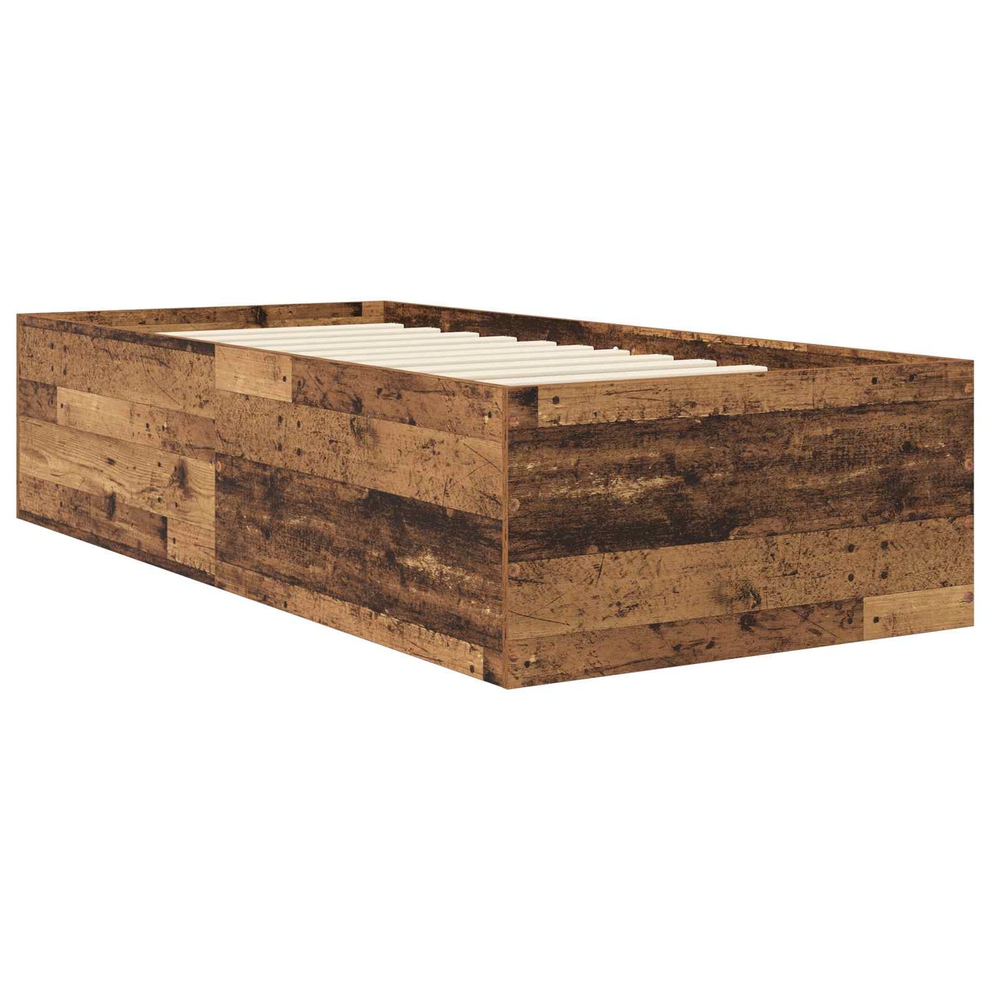 vidaXL Κρεβάτι δαπέδου Παλαιωμένο ξύλο 80 x 200 cm Επεξεργασμένο Ξύλο
