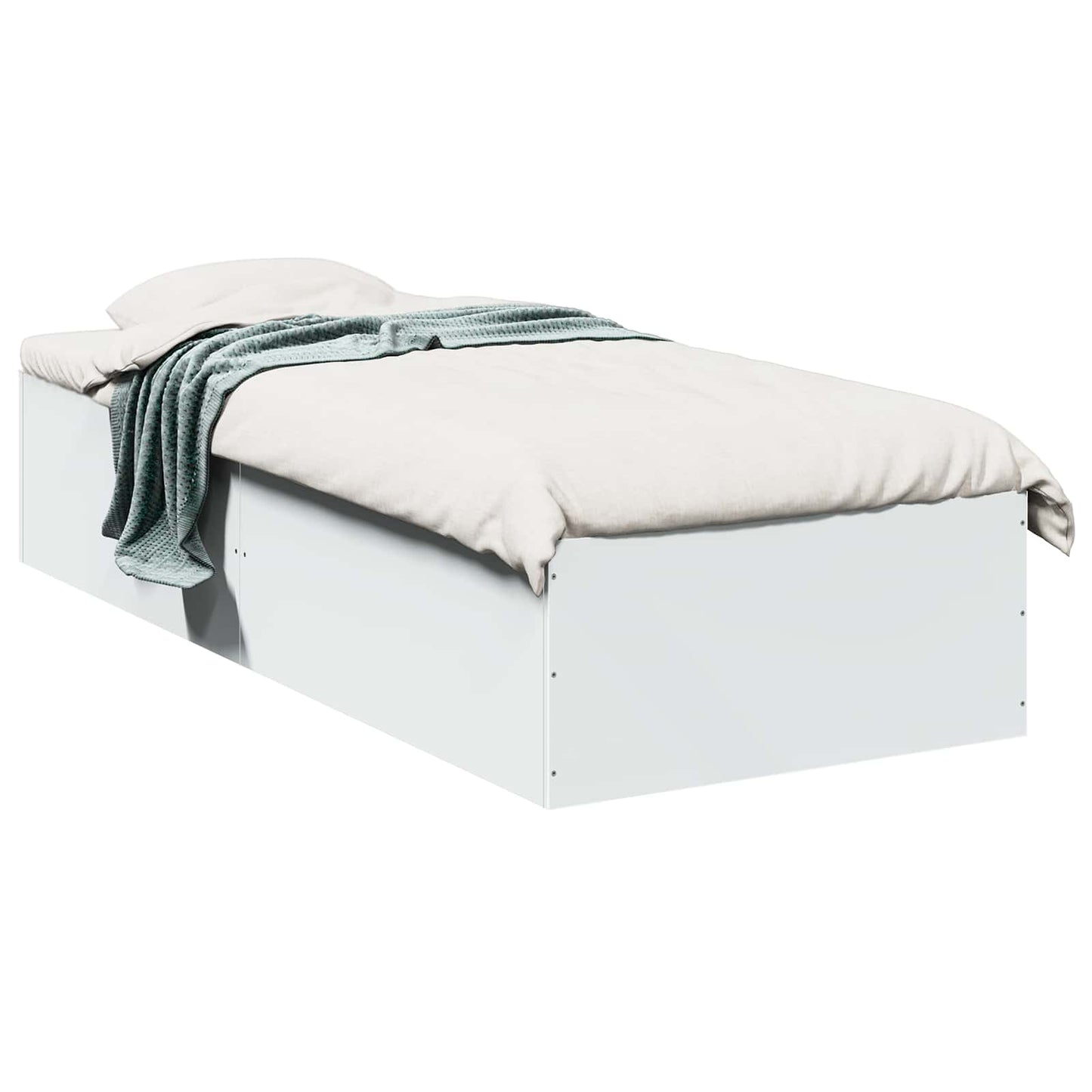vidaXL Κρεβάτι δαπέδου Λευκό 80 x 200 cm Επεξεργασμένο Ξύλο