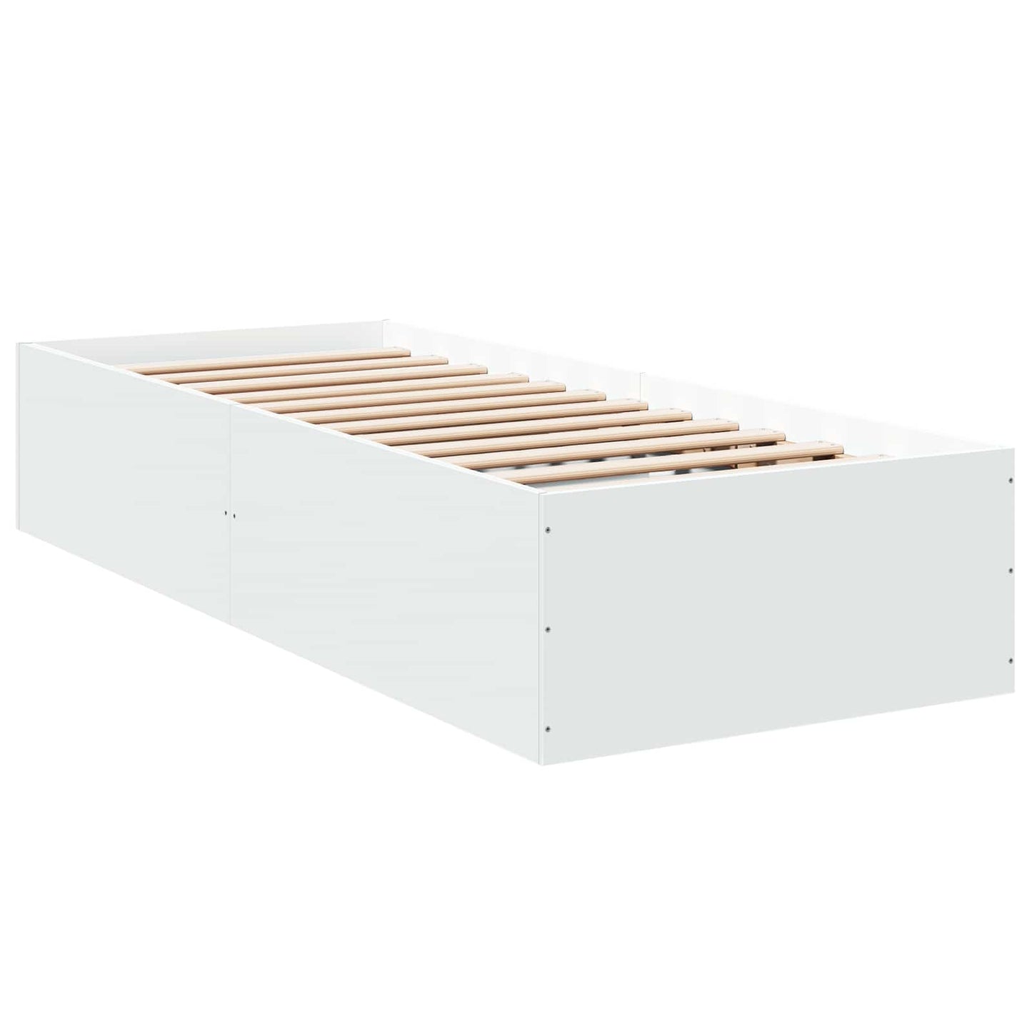 vidaXL Κρεβάτι δαπέδου Λευκό 80 x 200 cm Επεξεργασμένο Ξύλο