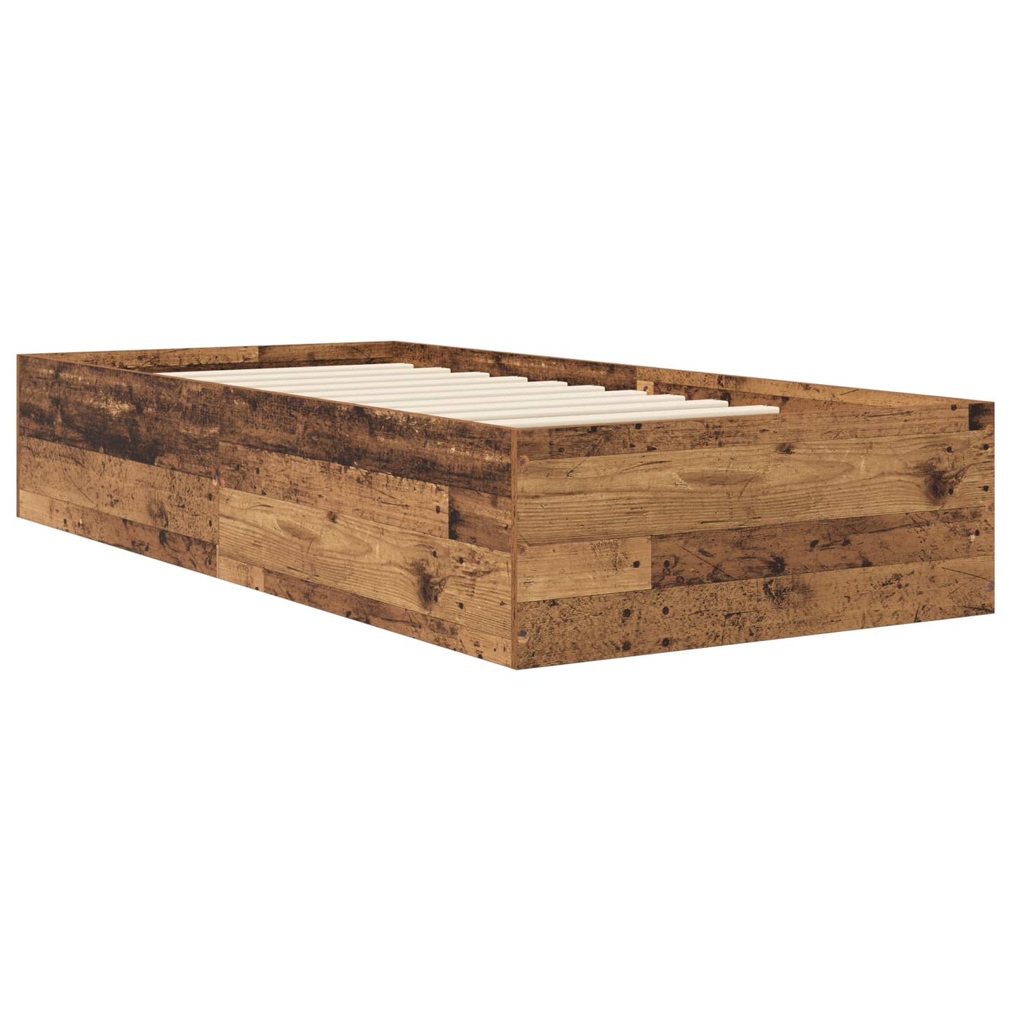 vidaXL Κρεβάτι δαπέδου Παλαιωμένο ξύλο 80 x 200 cm Επεξεργασμένο Ξύλο