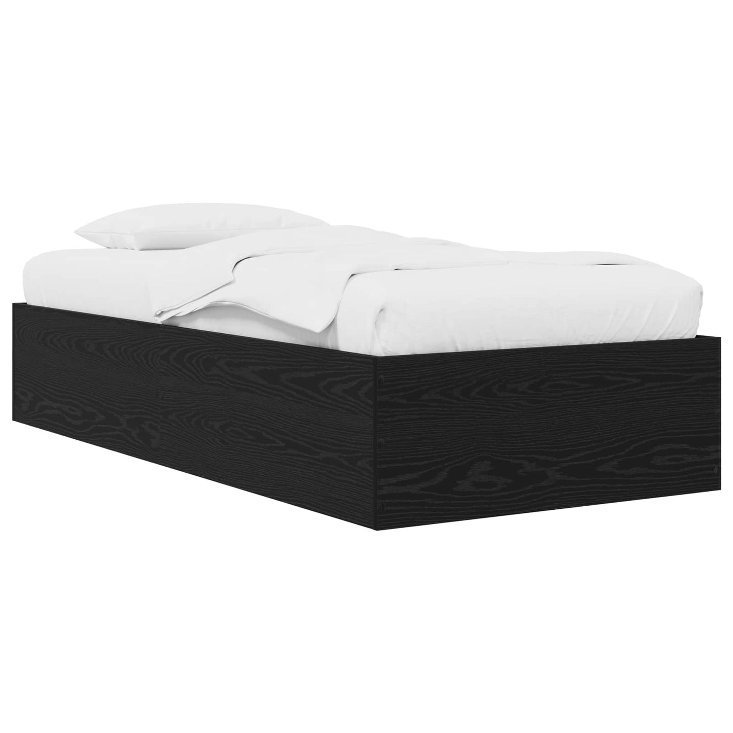 vidaXL Κρεβάτι δαπέδου Μαύρη Δρυς 80 x 200 cm Επεξεργασμένο Ξύλο