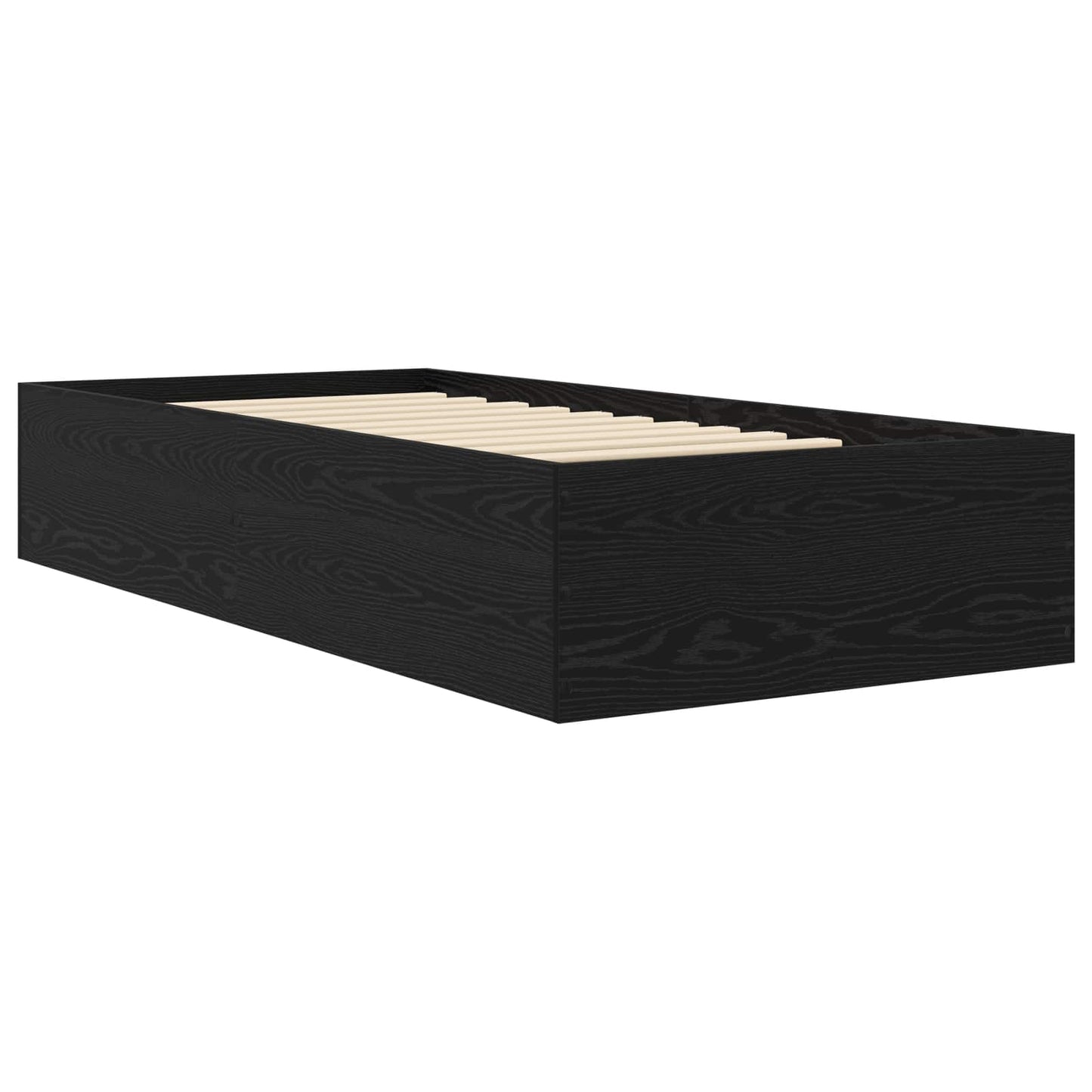 vidaXL Κρεβάτι δαπέδου Μαύρη Δρυς 80 x 200 cm Επεξεργασμένο Ξύλο