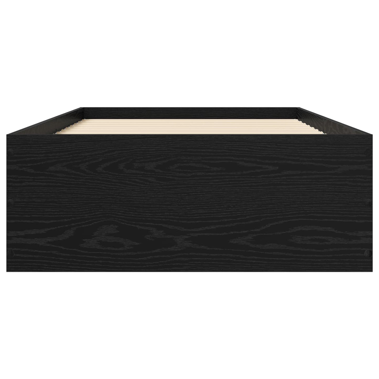 vidaXL Κρεβάτι δαπέδου Μαύρη Δρυς 80 x 200 cm Επεξεργασμένο Ξύλο