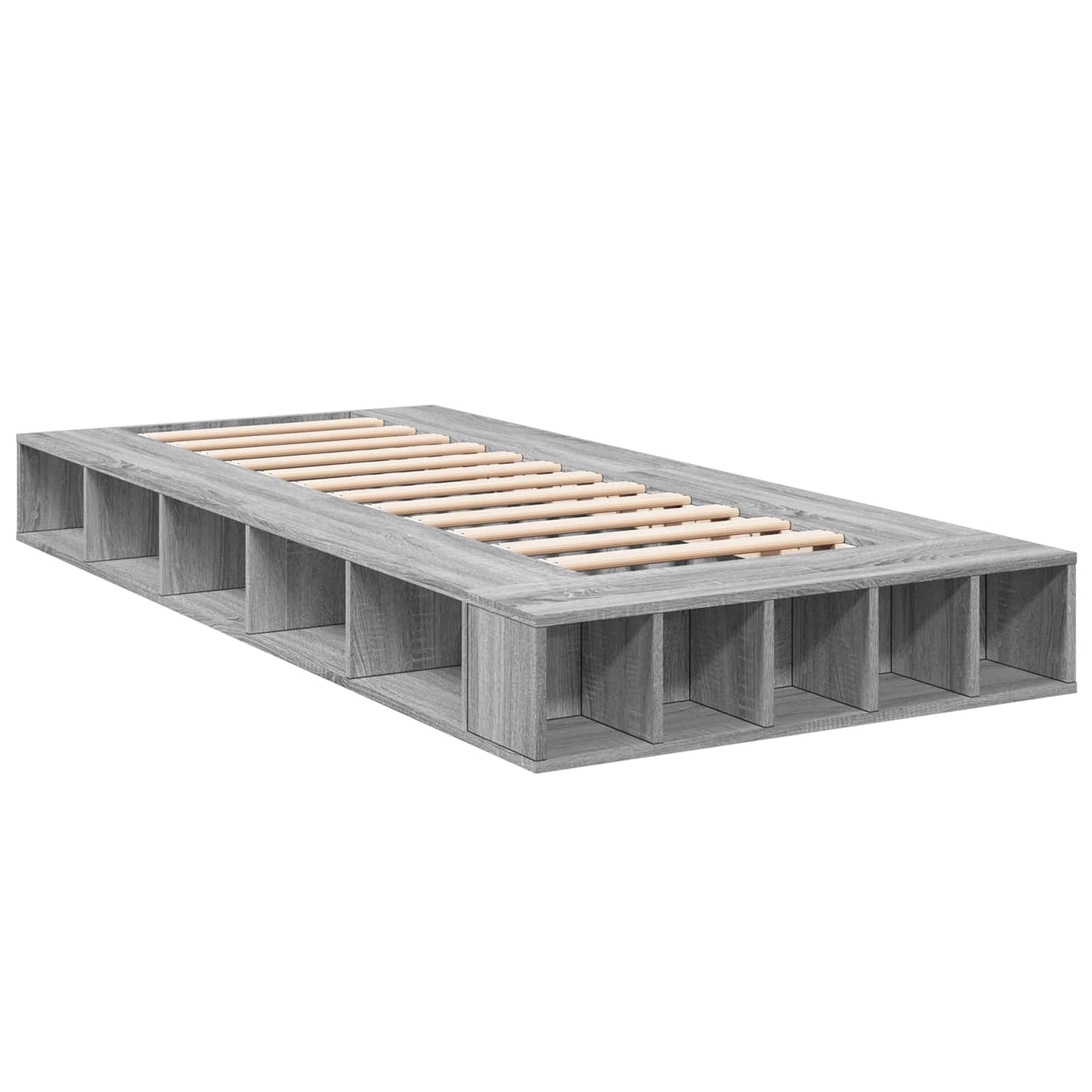 vidaXL Σκελετός κρεβατιού με αποθήκευση Γκρι Sonoma 80 x 200 cm