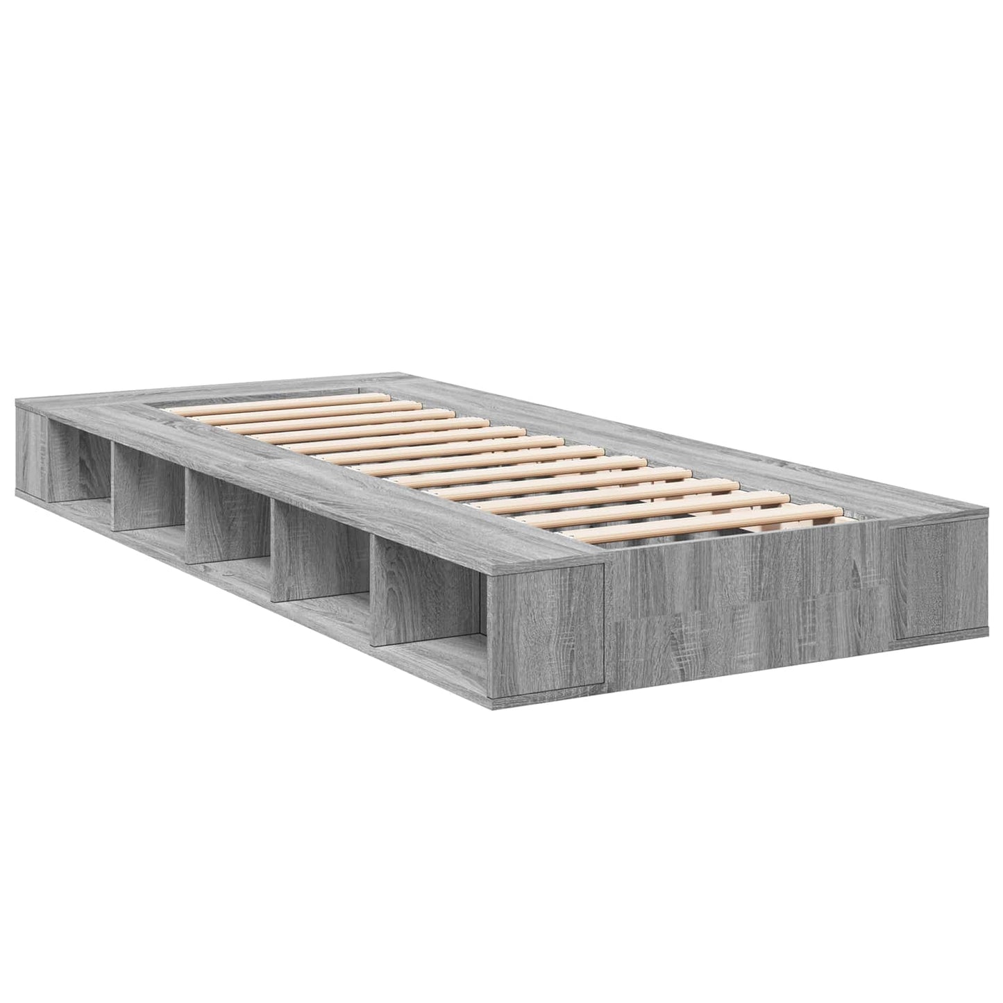 vidaXL Σκελετός κρεβατιού με αποθήκευση Γκρι Sonoma 80 x 200 cm