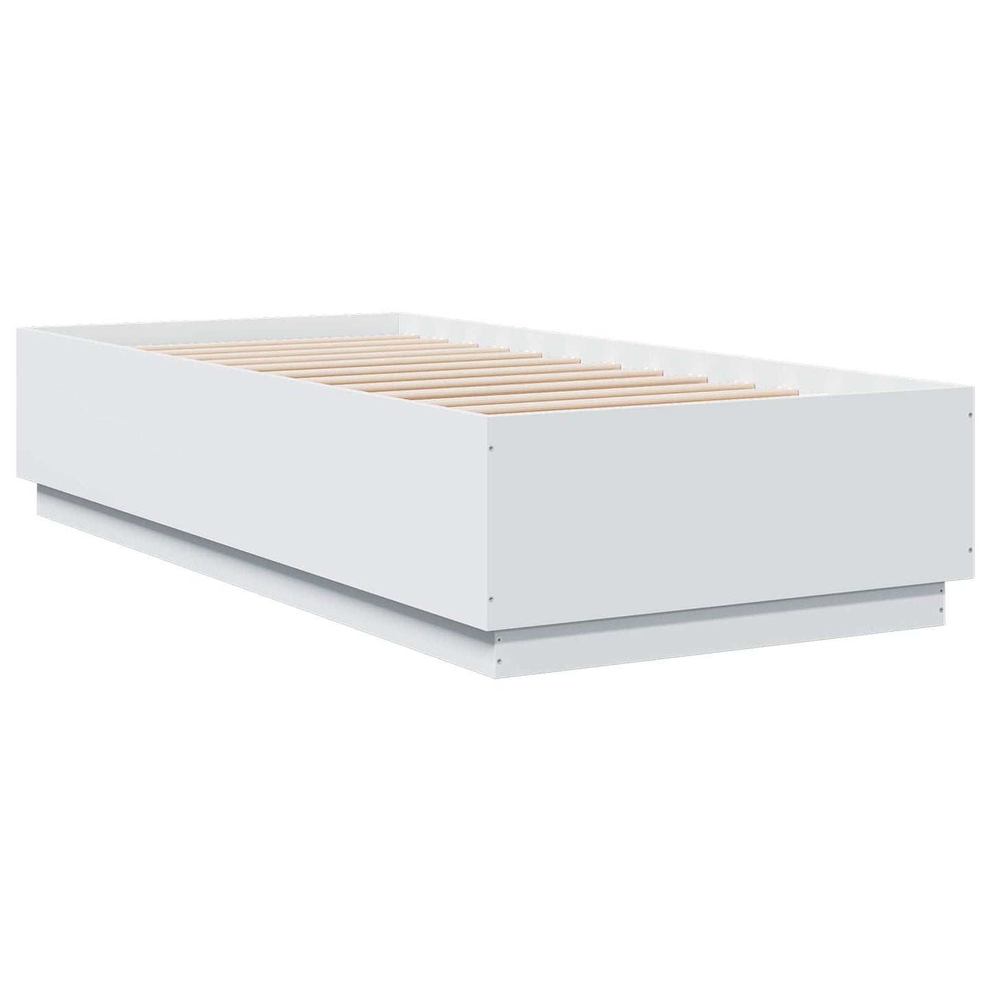 vidaXL Κρεβάτι με φωτισμό LED Λευκό 80 x 200 cm Επεξεργασμένο Ξύλο