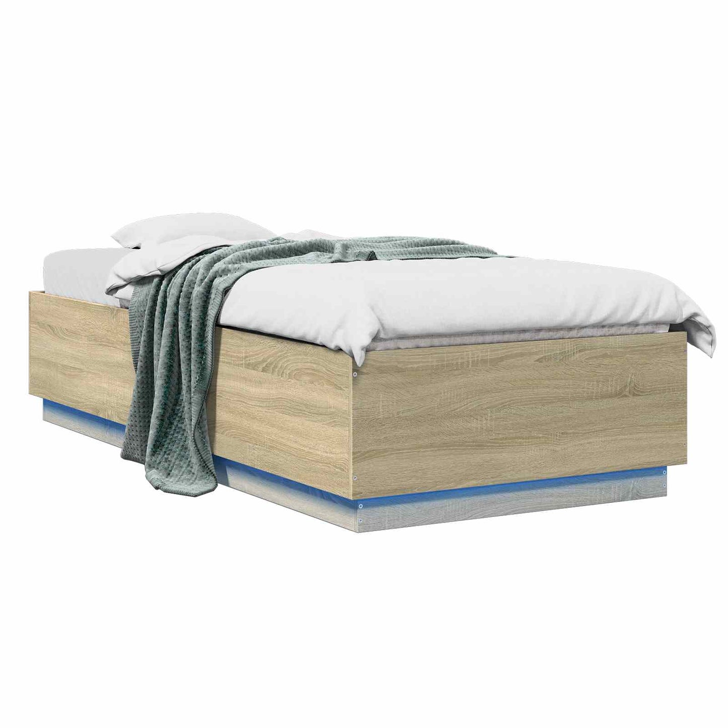 vidaXL Κρεβάτι με φωτισμό LED Sonoma Δρυς 80 x 200 cm