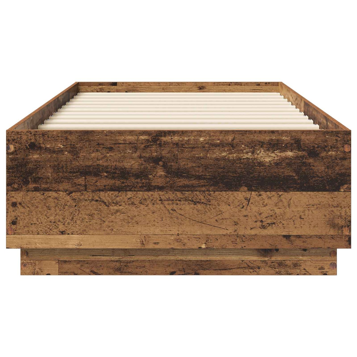 vidaXL Κρεβάτι με φωτισμό LED Παλαιωμένο ξύλο 80 x 200 cm